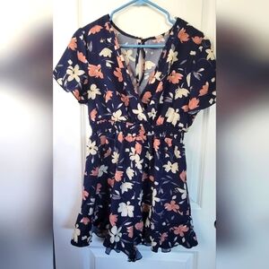 NEW Floral Print Surplice Neck Romper